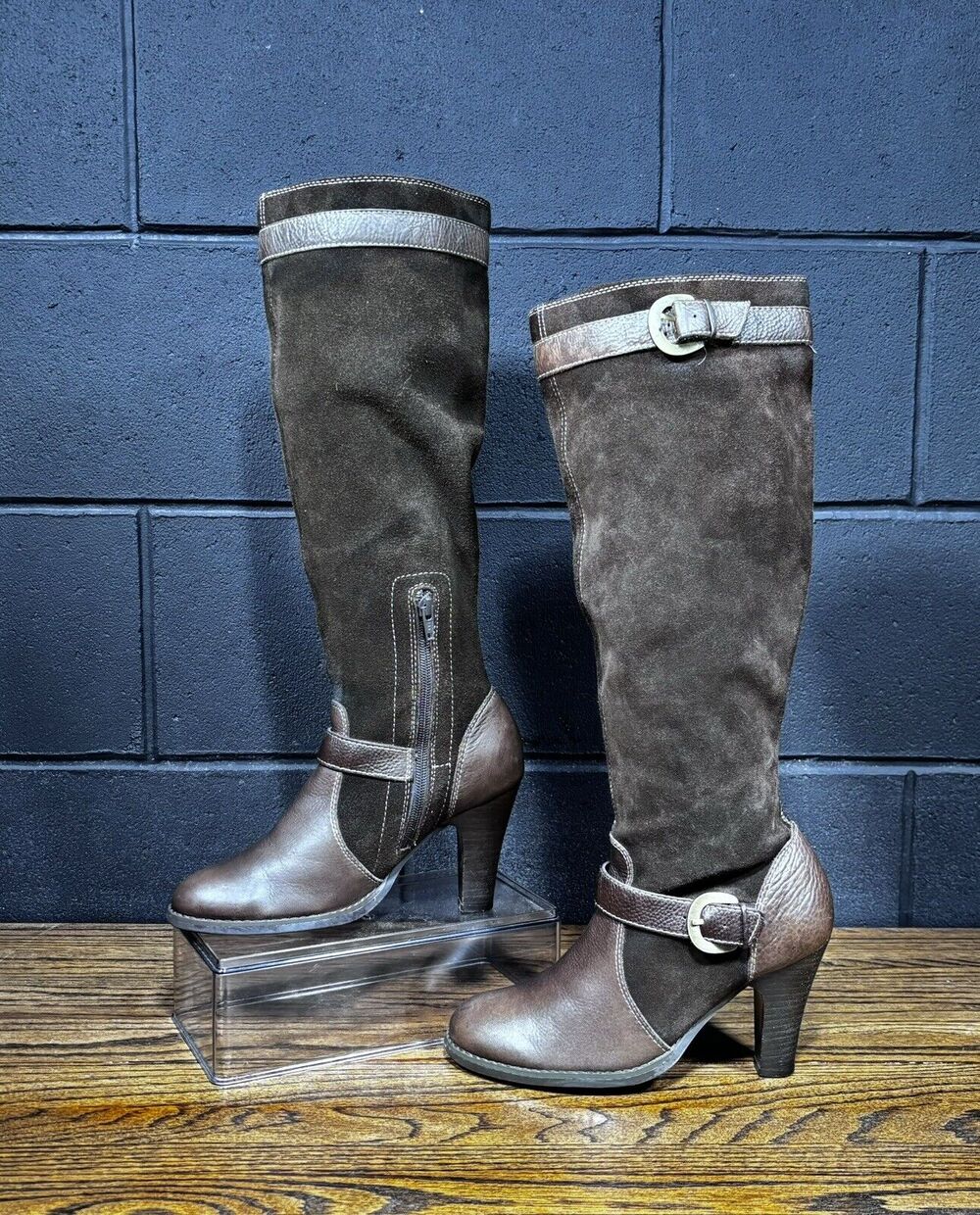RELATIVITY Eve Brown Leather Knee High Boots Women’s 7.5 M